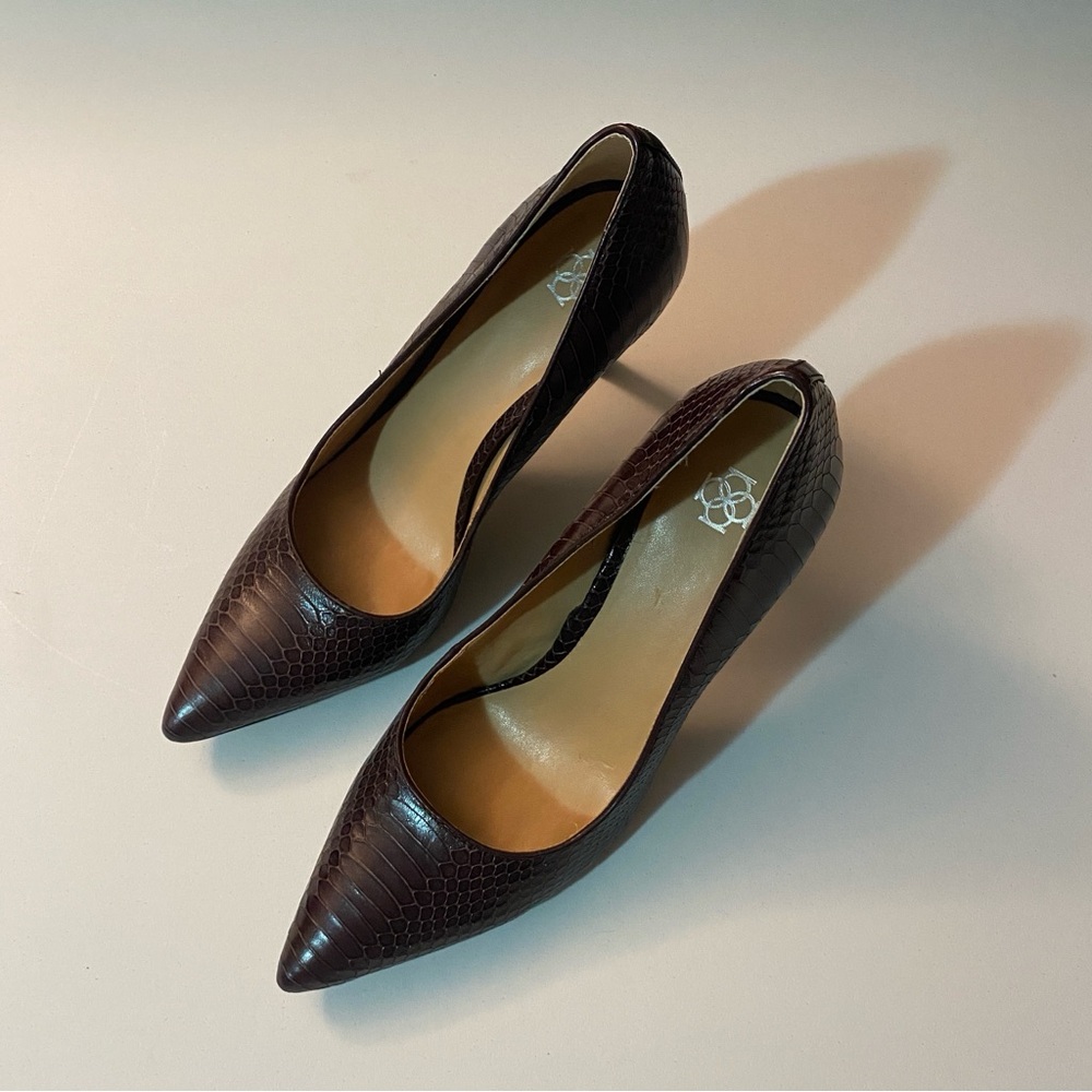 Ann Taylor Snakeskin Heels Size 10M - Picture 3 of 10